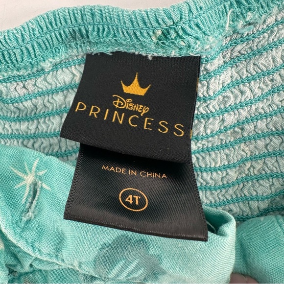 Disney Ariel Embroidered Overalls Size 4T FLAWS - Picture 3 of 6